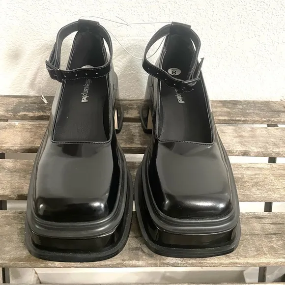 Jeffrey Campbell Womens Shoes Black Mary Jane Platform Empath Platform Size 8