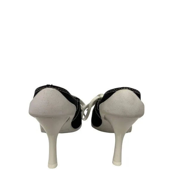Jeffrey Campbell Women's Shoes Sneaker Heels Black White Slip On Mules 5.5