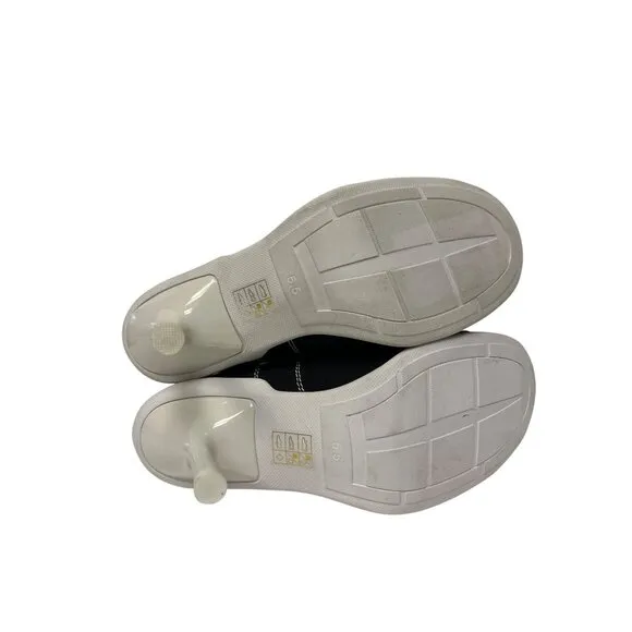 Jeffrey Campbell Women's Shoes Sneaker Heels Black White Slip On Mules 5.5