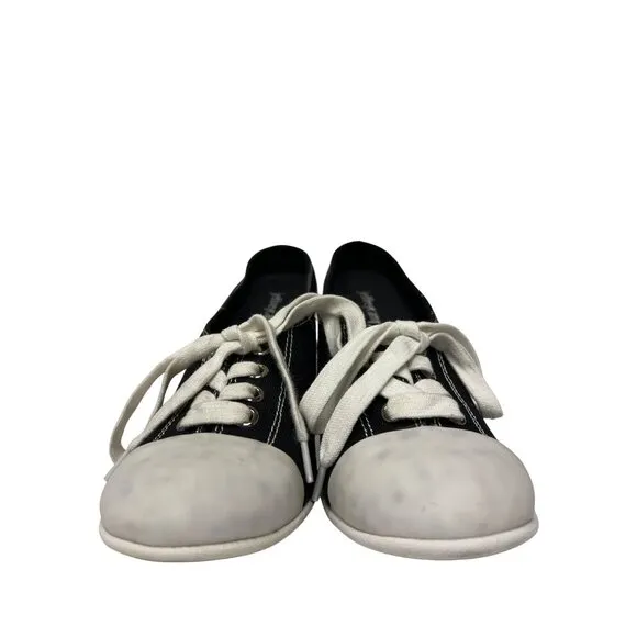 Jeffrey Campbell Women's Shoes Sneaker Heels Black White Slip On Mules 5.5