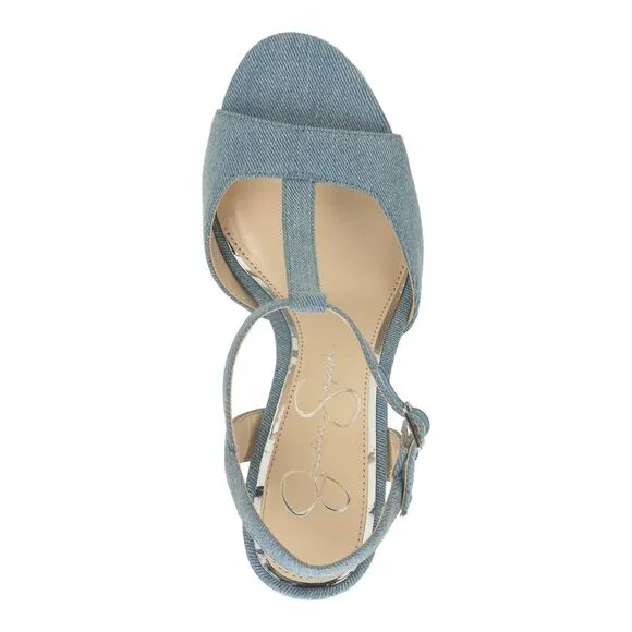 JESSICA SIMPSON Womens Blue 1-1/2&quot; Platform Ameeka Espadrille Shoes 11 M