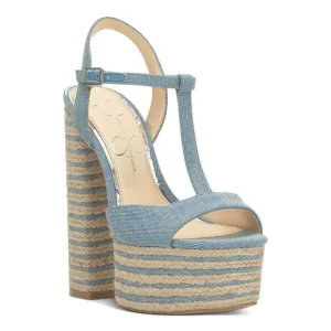 JESSICA SIMPSON Womens Blue 1-1/2&quot; Platform Ameeka Espadrille Shoes 11 M