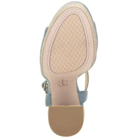 JESSICA SIMPSON Womens Blue 1-1/2&quot; Platform Ameeka Espadrille Shoes 11 M