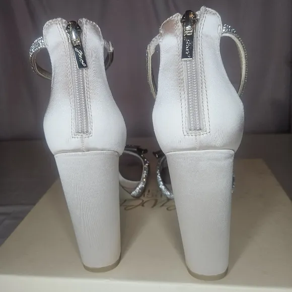 Jewel Badgley Mischka Lexie Knotted Platform Block Heel Champagne