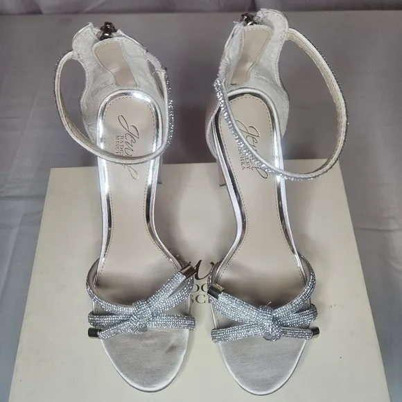 Jewel Badgley Mischka Lexie Knotted Platform Block Heel Champagne