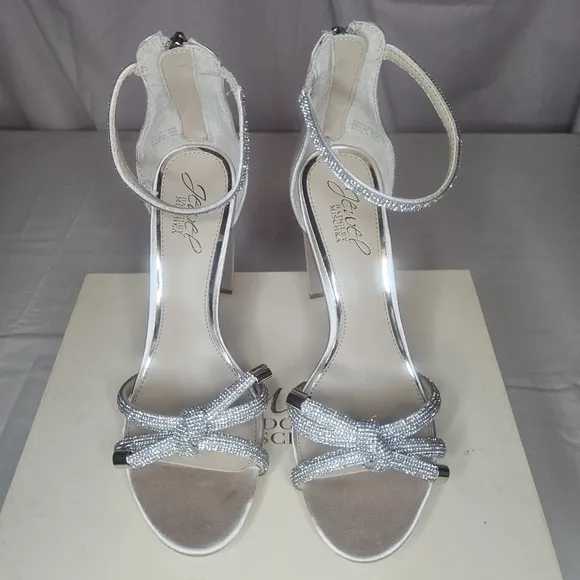 Jewel Badgley Mischka Lexie Knotted Platform Block Heel Champagne