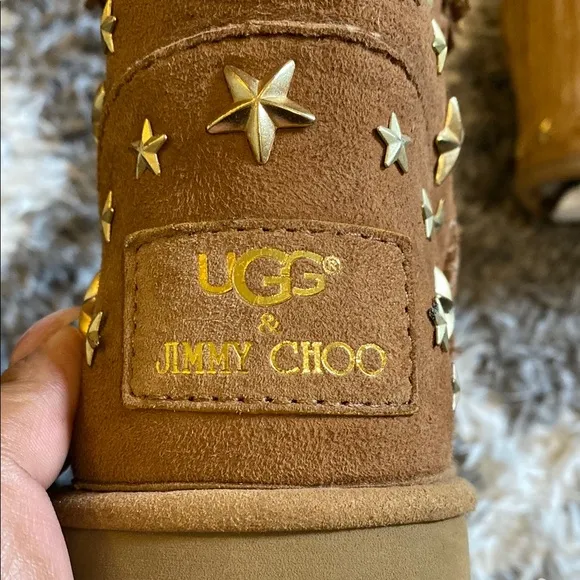 Jimmy Choo Brown Star-Embellished Fringe Boots