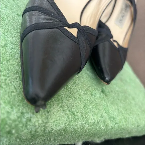 Jimmy Choo Leather High Heels classic pumps slingback shoes pointy toe