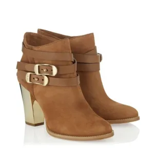 JIMMY CHOO Melba Suede Ankle Booties Size 37