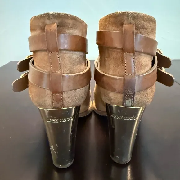 JIMMY CHOO Melba Suede Ankle Booties Size 37