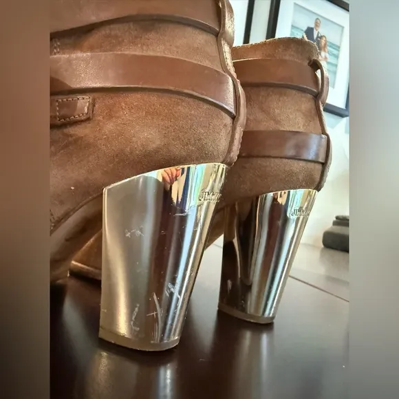 JIMMY CHOO Melba Suede Ankle Booties Size 37