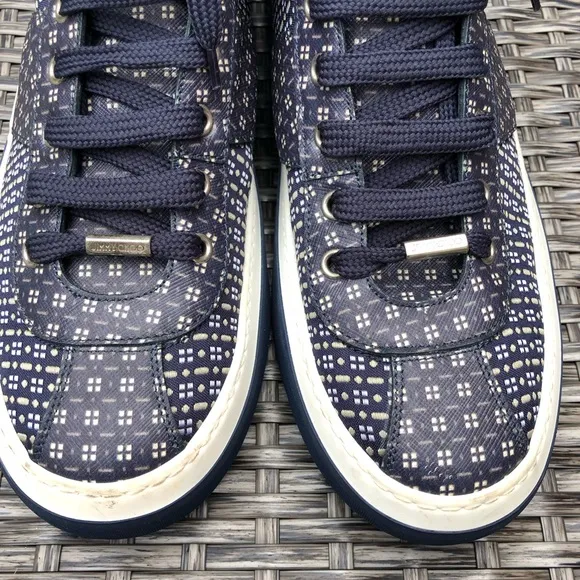 Jimmy Choo Printed Leather &amp; Neoprene High Top Sneaker Size 43EU/10US