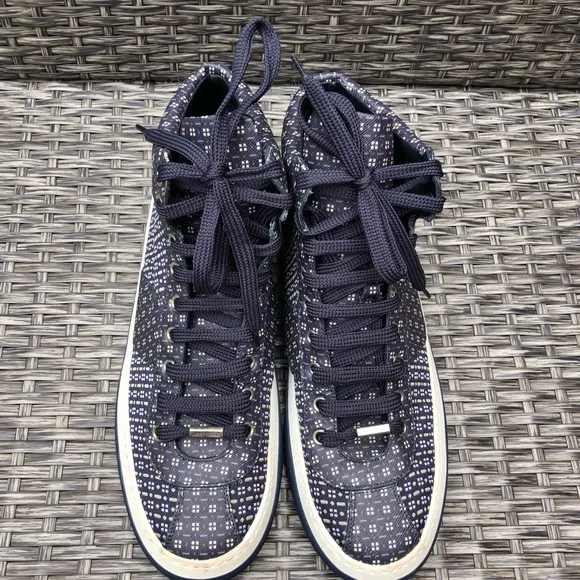 Jimmy Choo Printed Leather &amp; Neoprene High Top Sneaker Size 43EU/10US