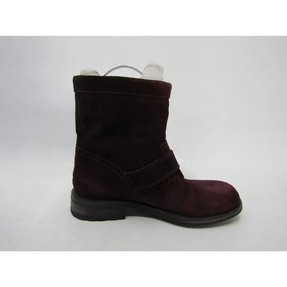 Jimmy Choo Womens Size 35 EUR Burgundy Suede Buckle Fashion Ankle Boots