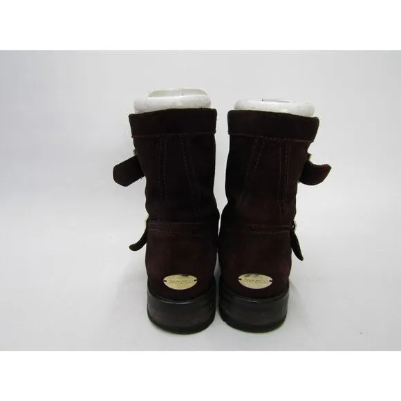 Jimmy Choo Womens Size 35 EUR Burgundy Suede Buckle Fashion Ankle Boots
