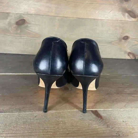 jimmy choo womens size 38 shoes black leather slip on pumps heels