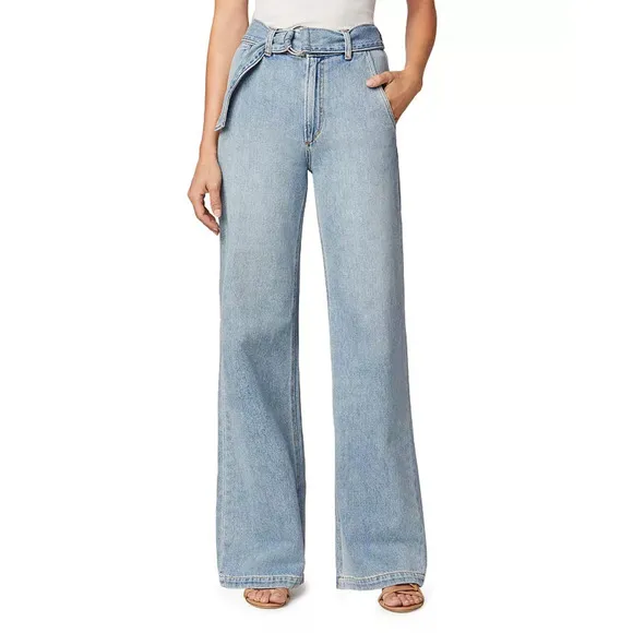 Joe's Jeans The Belted Wide Leg Jeans Acid Wash Denim Tatra Blue NWT Size 30