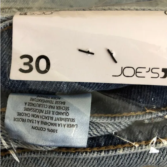 Joe's Jeans The Belted Wide Leg Jeans Acid Wash Denim Tatra Blue NWT Size 30