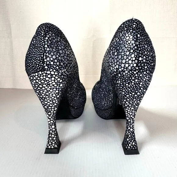 JOHN FLUEVOG Platform Heels Womens 7 Attention Paris Devilfish