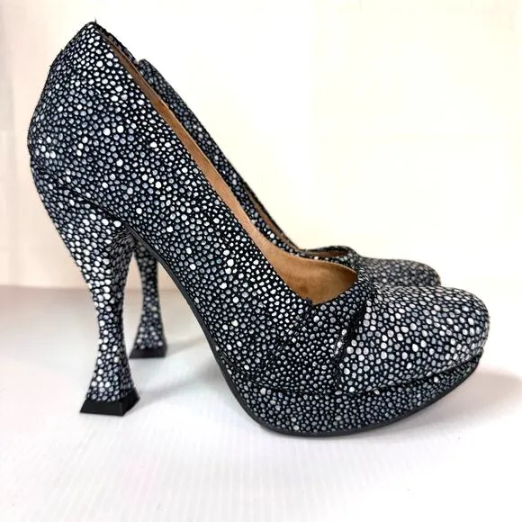 JOHN FLUEVOG Platform Heels Womens 7 Attention Paris Devilfish