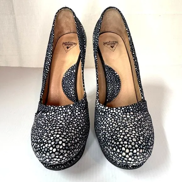 JOHN FLUEVOG Platform Heels Womens 7 Attention Paris Devilfish