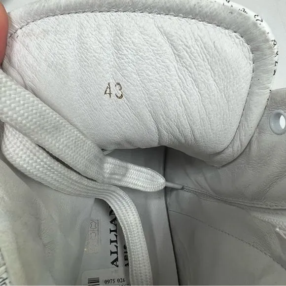 JOHN GALLIANO Paris GAZETTE White Leather High Top MEN'S Sneakers EUR 43