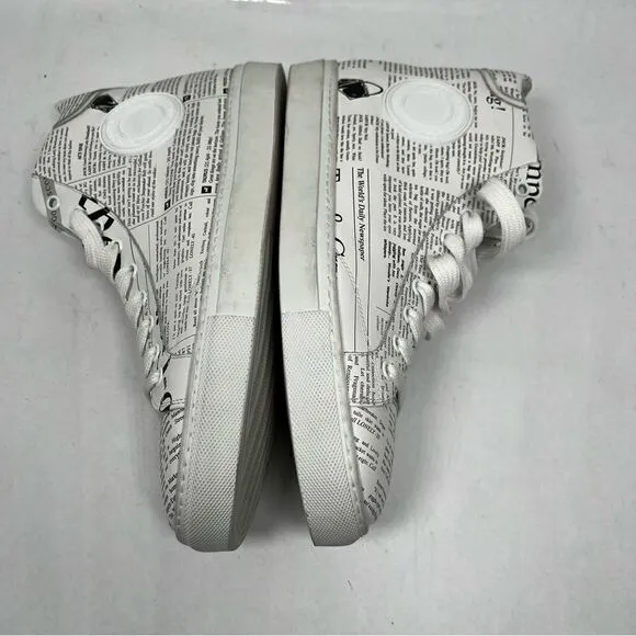 JOHN GALLIANO Paris GAZETTE White Leather High Top MEN'S Sneakers EUR 43
