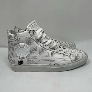 JOHN GALLIANO Paris GAZETTE White Leather High Top MEN'S Sneakers EUR 43
