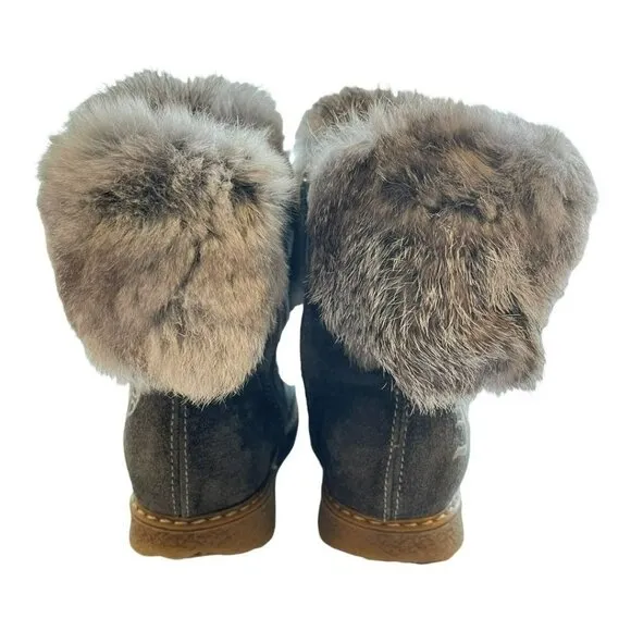 John Galliano Shoes Fur and Suede Signature Boots Size US 7