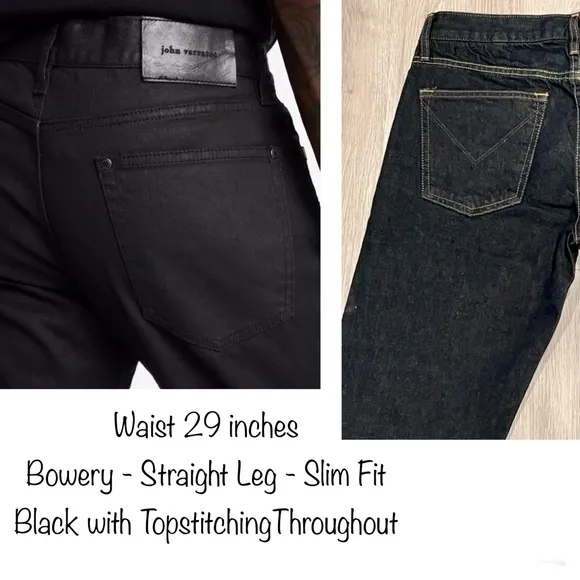 John Varvatos, 29” Waist, Men’s, Black Jeans, Straight Leg, Slim, Designer, NWT!