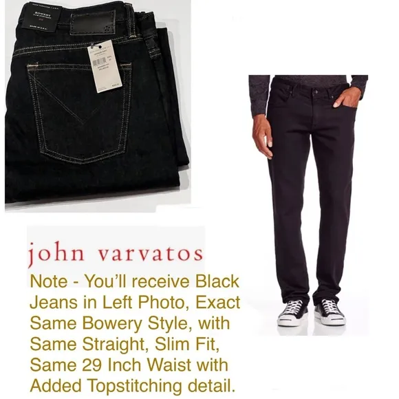 John Varvatos, 29” Waist, Men’s, Black Jeans, Straight Leg, Slim, Designer, NWT!