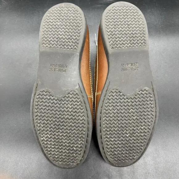 Johnston &amp; Murphy MENS Leather Loafer Size 6M BOYS TAN LEATHER SLIP-ON EUC
