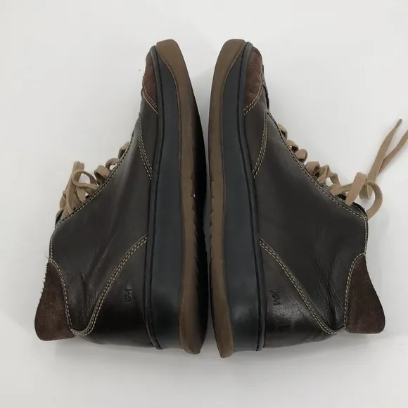Johnston &amp; Murphy Size 9 Lace Up Brown Leather with Suede Shoes Boots