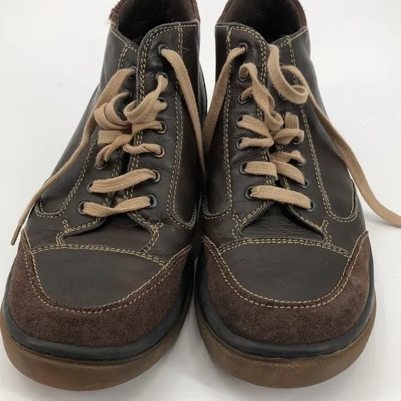 Johnston &amp; Murphy Size 9 Lace Up Brown Leather with Suede Shoes Boots
