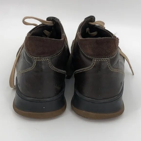 Johnston &amp; Murphy Size 9 Lace Up Brown Leather with Suede Shoes Boots
