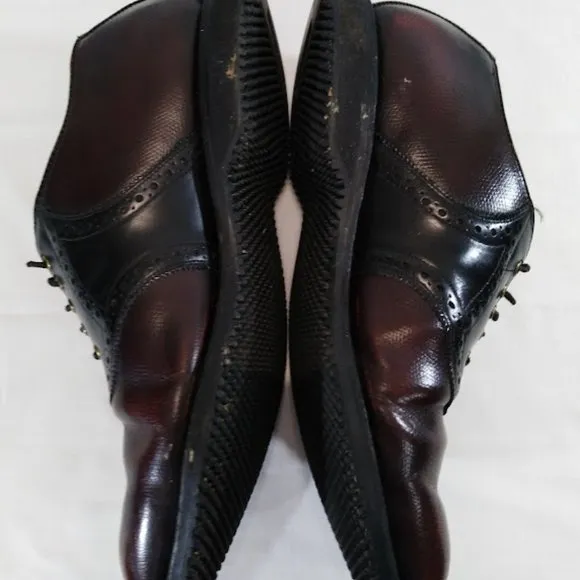 Johnston &amp; Murphy Vintage‎ Men's Golf Saddle Shoes in Mahogany and Black Size 9D