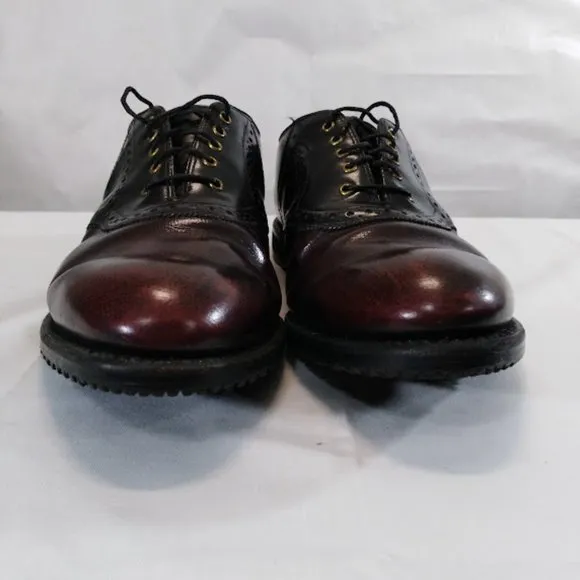 Johnston &amp; Murphy Vintage‎ Men's Golf Saddle Shoes in Mahogany and Black Size 9D