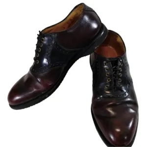 Johnston &amp; Murphy Vintage‎ Men's Golf Saddle Shoes in Mahogany and Black Size 9D