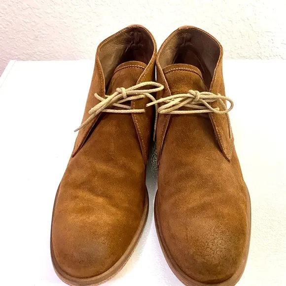 JOHNSTON&amp;MURPHY Men’s Chukka Booties Sz 9 Classic Sheepskin Boots Shoes
