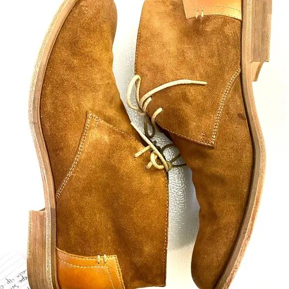 JOHNSTON&amp;MURPHY Men’s Chukka Booties Sz 9 Classic Sheepskin Boots Shoes