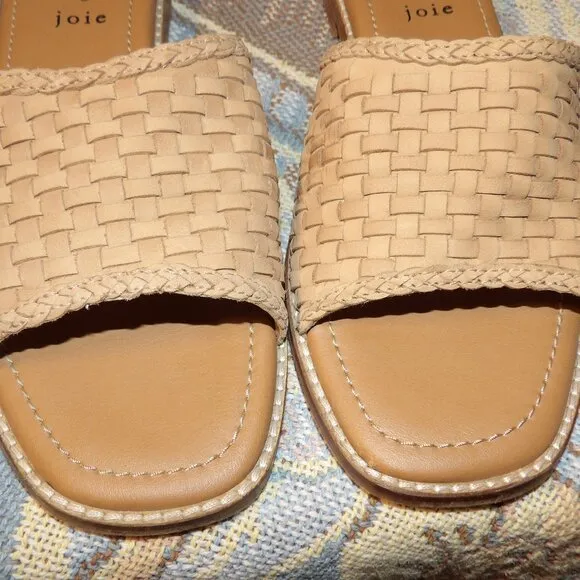 Joie Woven Leather Upper Slide Sandals Sz 8