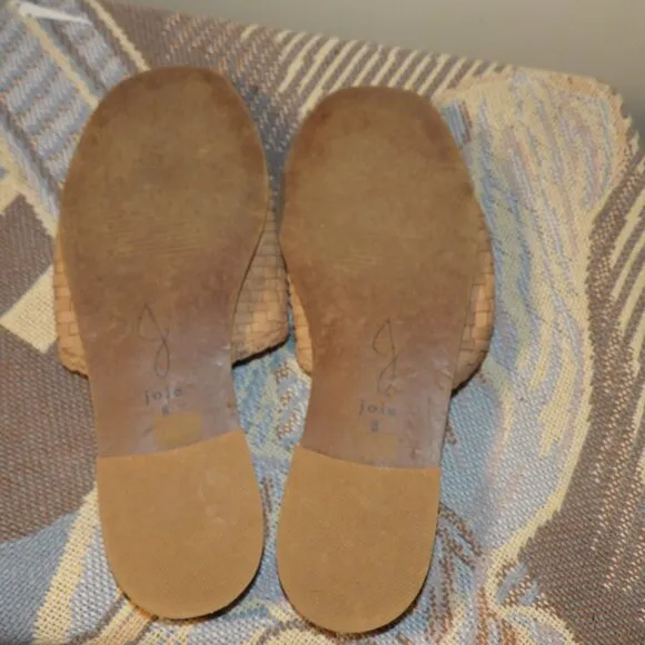 Joie Woven Leather Upper Slide Sandals Sz 8