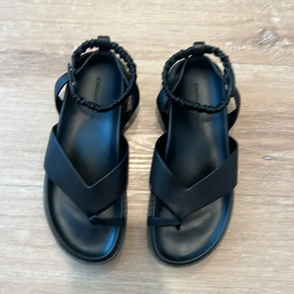 JONATHAN SIMKHAI Talie Toe Platform Leather Thong Sandals Shoes EU 38/US 8