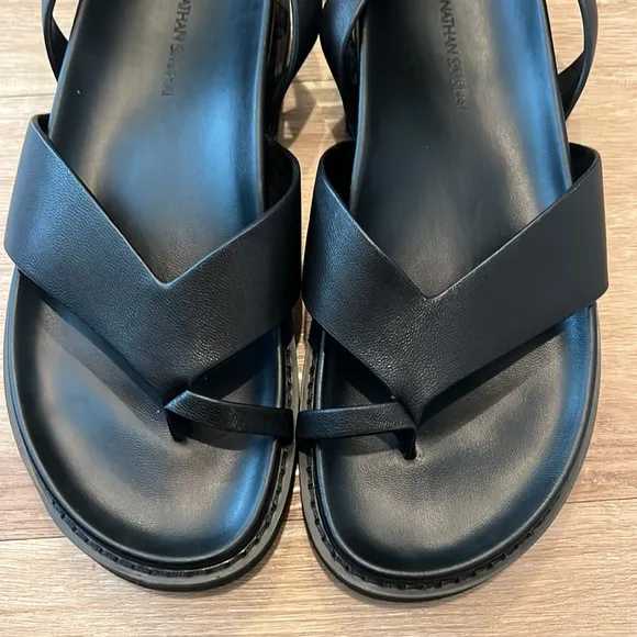 JONATHAN SIMKHAI Talie Toe Platform Leather Thong Sandals Shoes EU 38/US 8