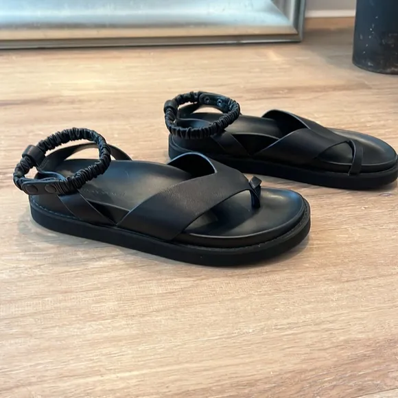 JONATHAN SIMKHAI Talie Toe Platform Leather Thong Sandals Shoes EU 38/US 8