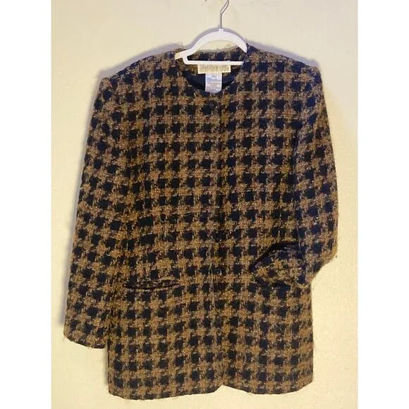Jones New York Wool Tweed Coat Jacket ~ Sz 12 ~ Chic &amp; Now! Upper West Side