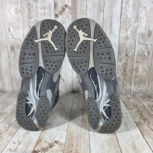 Jordan 8 Retro Cool Grey Sneakers Youth High Top Shoes 5.5Y womens 7
