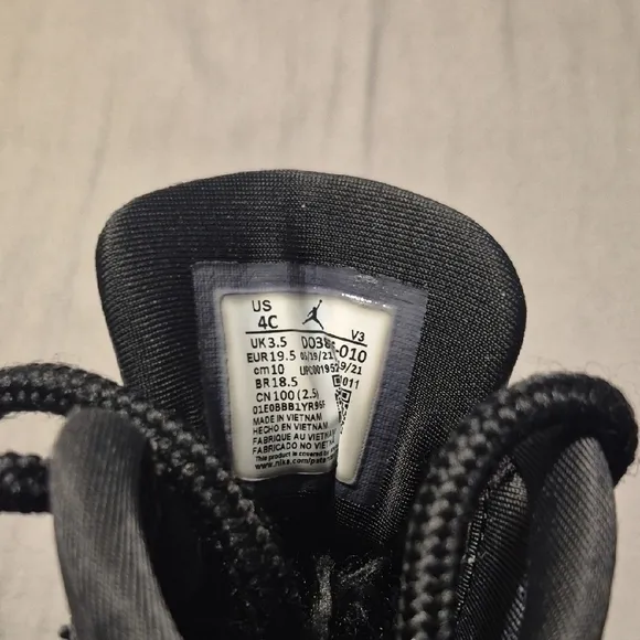 Jordan Black and White Baby High-Top Shoes