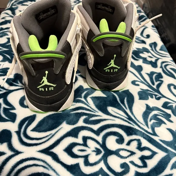 Jordan Green Black and White 6 rings High-Top Sneakers with Ankle Support