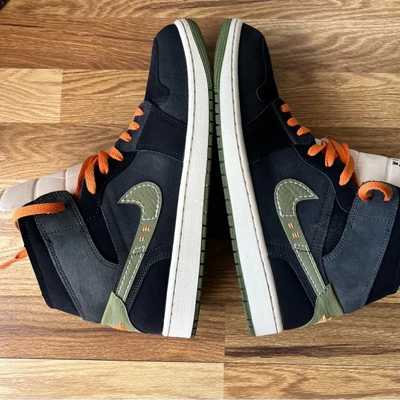Jordan High-Top Sneakers - Black and Orange